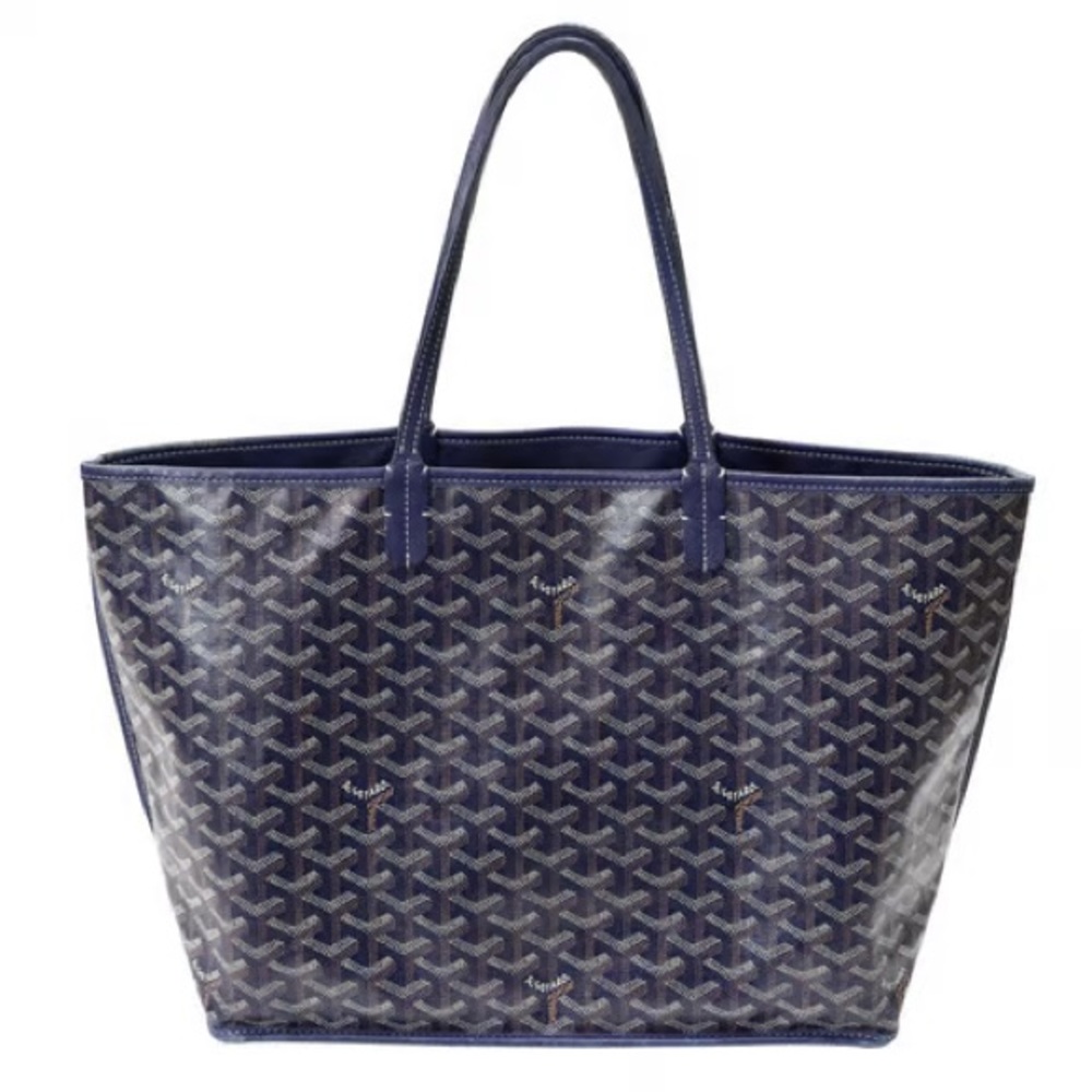 Saint Louis Navy Blue Coated Canvas Tote